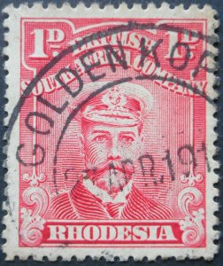 Rhodesia Admiral One Penny with GOLDEN KOPJE (DC) postmark