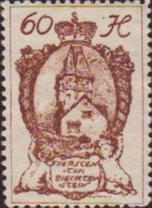 Liechtenstein 1920 Sc#40, SG#36 60heller Brown Castle MNH