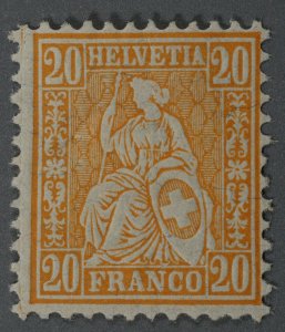 Switzerland #64 Unused Good/FN OG Granite Paper HRMs