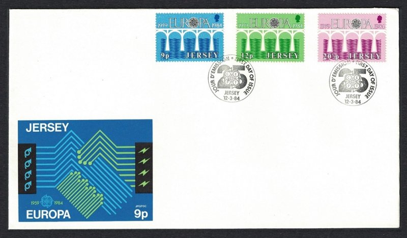 Jersey Europa Bridges FDC 1984 SG#330-332