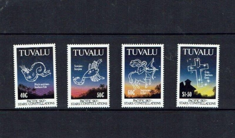 Tuvalu: 1992, Pacific Star Constellations, MNH set