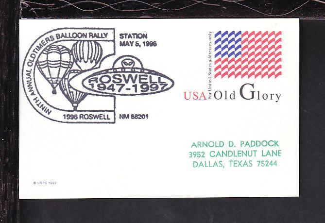 9th Old Timers Balloon Rally 1997 Cancel Cover BIN 