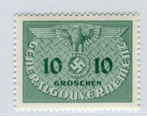 GERMANY; POLISH OCCUPATION 1940 early Official MINT MNH 10g. value