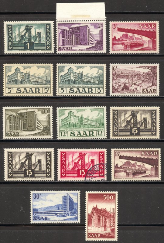 Saar Scott 232-245 Mint/Unused/Used - 1955-57 Buildings and Industry Set