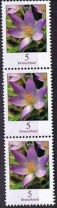 Germany,Sc.#2307 MNH Flower strip of 3 with number 210 (225)  on the back