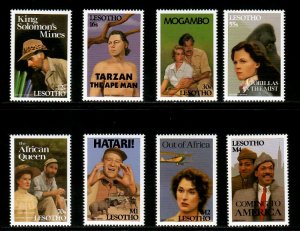 Lesotho 1991 - African Theme Movies Films - Set of 8 Stamps Scott #817-24 - MNH