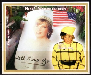 Burkina Faso 1997 Sc#1090U  DIANA PRINCESS OF HEARTS We'll Miss You S/S ...