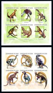 [76553] Mali 2000 Prehistoric Animals Dinosaurs 2 Imperf. Sheets MNH