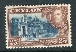 CEYLON; 1938 early GVI Pictorial issue fine Mint hinged Shade of 25c. value