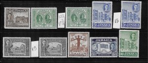 JAMAICA SCOTT #129-135 1945 NEW CONSTITUTION (SET +3) - MINT LIGHT HINGED