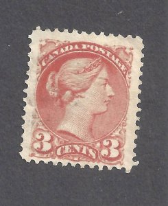Canada # 41a MINT UN 3c ROSE-CARMINE SMALL QUEEN PERF 12 x 12 1/4 BS31709