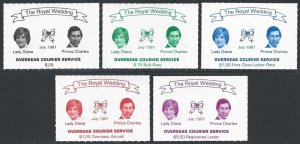 1981 Canada Strike OVERSEAS Private Courier Cinderella Royal Wedding Diana VF-NH