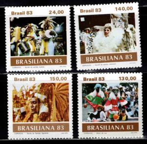 Brazil Scott  1841-1844 MNH** Carnival stamp set 1983