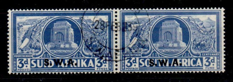 SOUTH WEST AFRICA SG108 1938 VOORTREKKER MEMORIAL 3d BRIGHT BLUE USED