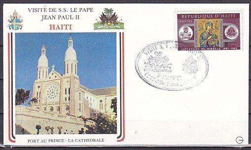 Haiti, Scott cat. 09/MAR/83 Cancel. Pope John Paul II visit . ^