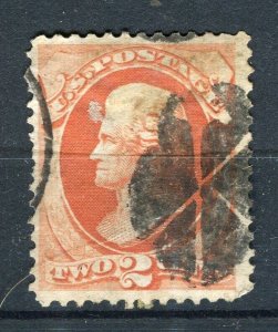 USA; 1870s early classic Jackson issue used shade of 2c. + Postmark