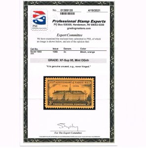 EXCEPTIONAL GENUINE SCOTT #1083 MINT PRISTINE OG NH PSE CERT GRADED XF-SUPERB-95