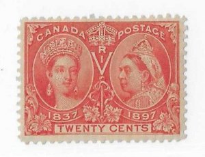 Canada Sc #59 20c Jubilee deep orange OG VF