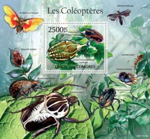 COMORES 2011 SHEET BEETLES LES COLEOPTERES SCARABEE LADY BUGS INSECTS cm11114b