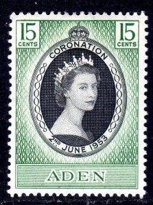 Aden -   1953-   CORONATION      Lightly Hinged 