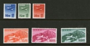 Japan 1951 Aimail C15-17,20-21,24 MH