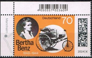 Germany 2024,Sc.# MNH Bertha Benz, 175th Birthday, Mi.#3828