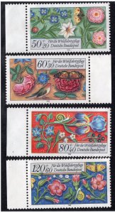 Germany 1985 Set of 4 Book Borders, Scott B636-B639 MNG, value = $1.60