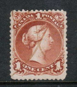 Canada #31 Very Fine Used With Light Pen Cancel **With Certificate**