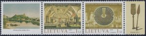 Lithuania 2005 MNH Sc 792 Pair 1 l Brass jewelry, Sketch 1st exhibition Tabs 3