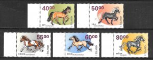 Iceland Scott 939-43 MNHOG - 2001 Horses Issue - SCV $8.75