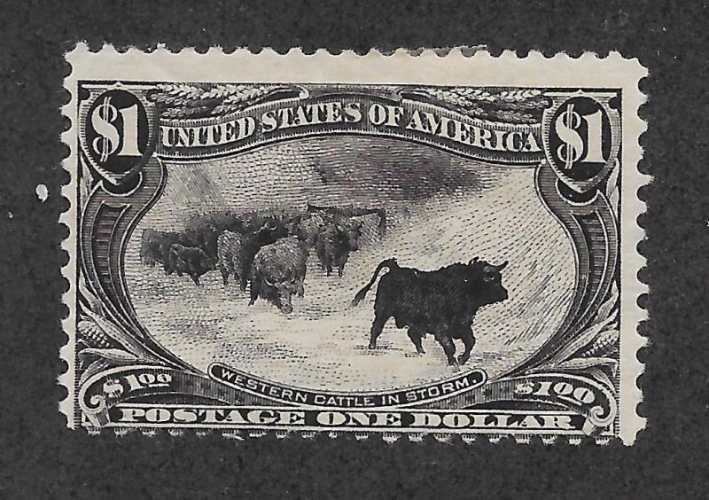 292 Unused,  $1 Trans-Miss, Cattle in the Storm, scv: $1,400, FREE SHIPPING