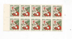 1930 CHRISTMAS SEAL, FULL BOOKLET PANE, MNH, OG