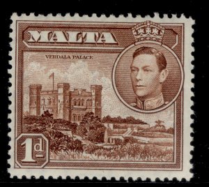 MALTA GVI SG219, 1d red-brown, LH MINT.