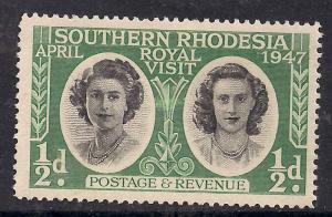 Southern Rhodesia 1947 1/2d  Royal Visit used stamp  SG 62 ( 968 )