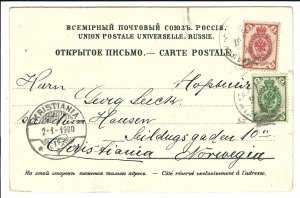 Russia to Kristiania, Norway 1900 (30335)