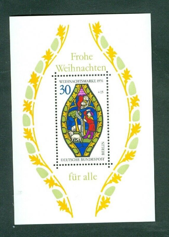 Germany. Berlin 1976.  Souvenir Sheet Christmas. Window,Church. Sc# PNB132