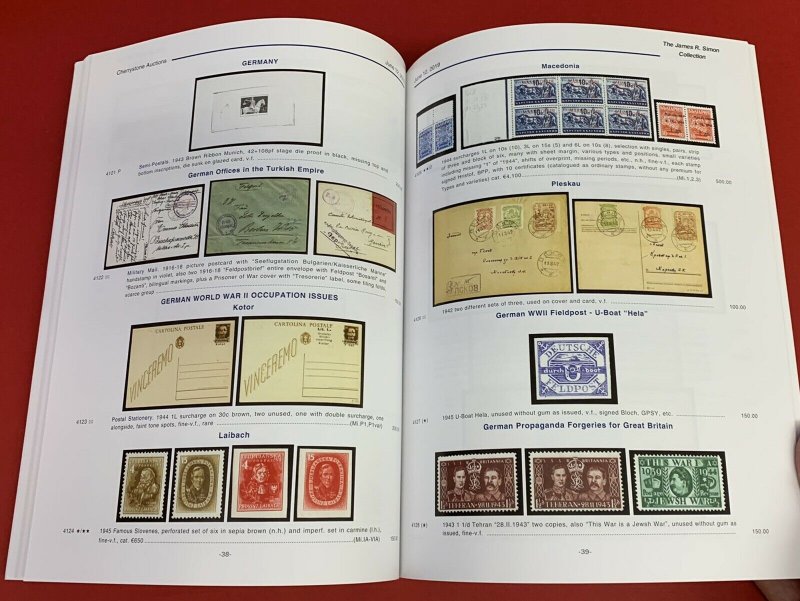 James Simon Collection of Rare Stamps of the World, Cherrystone, June 12, 2019