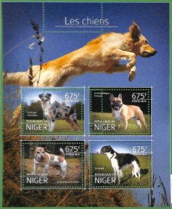 A2328 - NIGER - ERROR - MISPERF stamp sheet 2014 DOGS