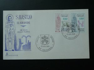 religion Bishop Saint Basil the Great from Turkey FDC Vatican 1979 (blue)