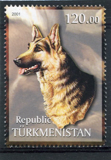 Turkmenistan 2001 DOG 1 value Perforated Mint (NH)