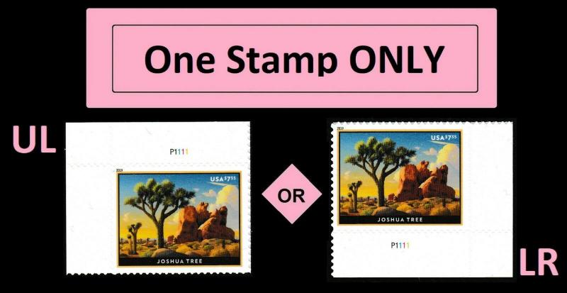 US 5347 Priority Mail Joshua Tree $7.35 plate single (1 stamp) MNH 2019