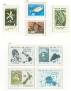 French Polynesia #530-537 Mint (NH) Single (Complete Set) (Flora) (Maps)