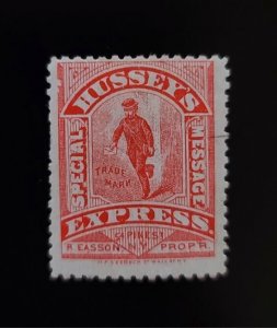 1880 Hussey's Express Special Message, Red, Scott 87L75 , New York