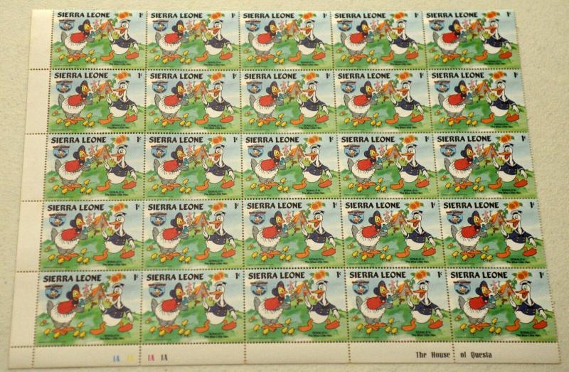 6 Sierra Leone DISNEY DONALD Topical Stamps Postage Blocks Sheets Collection MNH