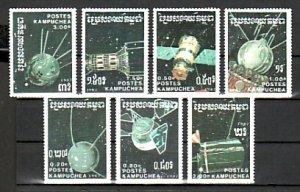 Cambodia, Scott cat. 777-783, 784. Soviet Spacecraft issue. ^