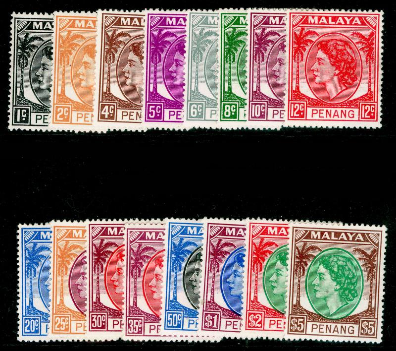 MALAYSIA - Penang SG28-43, COMPLETE SET, NH MINT. Cat £70.