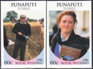 Tuvalu - Funafuti  #59-60 MNH Imperf Royal Wedding 1986