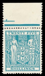 New Zealand 1940 KGVI Arms Fiscal 25s Watermark Upright MNH. SG F204. Sc AR87