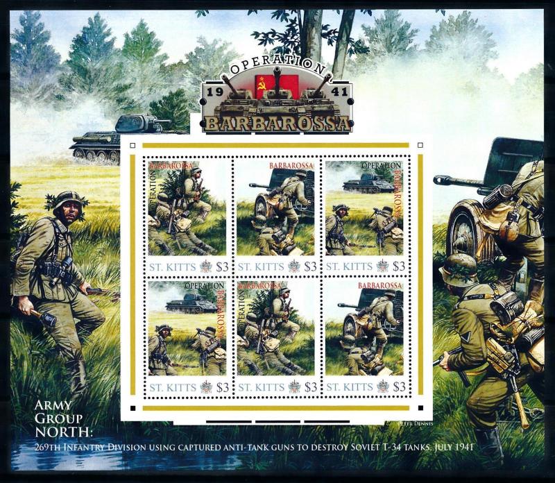 [91893] St. Kitts 2011 World War 2 Operation Barbarossa Sheet MNH