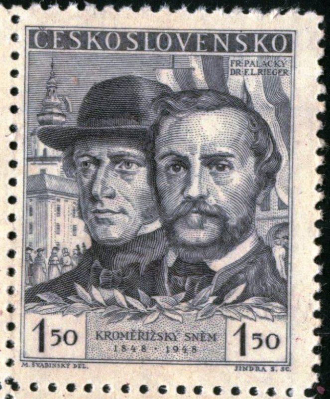 CZECHOSLOVAKIA - #355 - UNUSED PAIR NO GUM - 1948 - CZECH532NS18